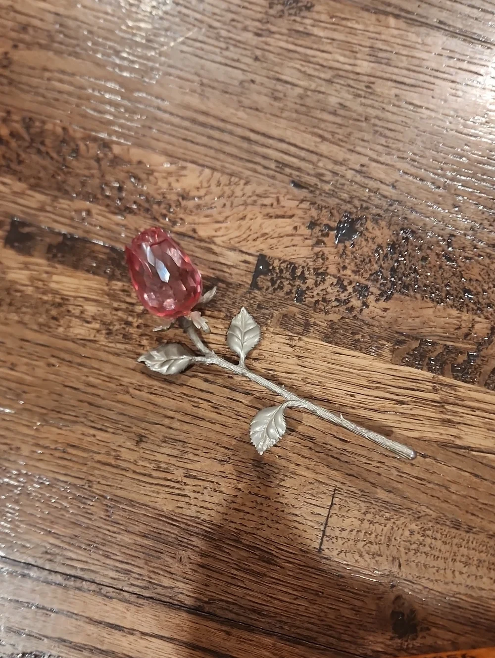 Crystal Rose Red Rosebud 4 1/2